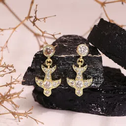 DressBerry Gold-Plated Diamond Shaped Drop Earrings-34