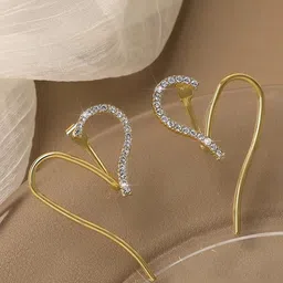 FIMBUL Heart Shaped Hoop Earrings-image-59