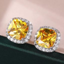 Designs & You Silver Plated Cubic Zirconia Studded Studs Earrings-22