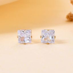 Silvermerc Designs Rose Gold-Plated Square Studs Earrings-8