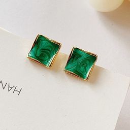 MYKI Gold-Plated Square Studs Earrings-15