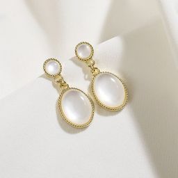 MYKI Gold-Plated Contemporary Drop Earrings-14