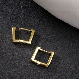 NVR Gold-Plated Stainless Steel Geometric Hoop Earrings-image-97
