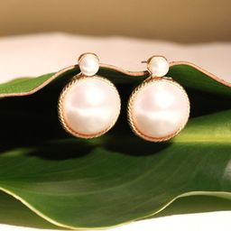 AMI Gold-Plated Pearl Drop Earrings-54