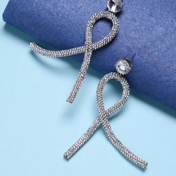 SOHI Silver-Plated Contemporary Studs Earrings-12