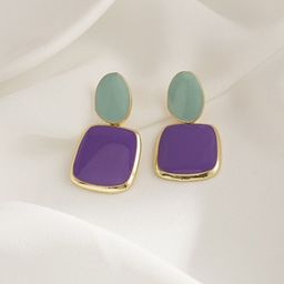 MYKI Gold Plated Stone Studded Contemporary Drop Earrings-image-82