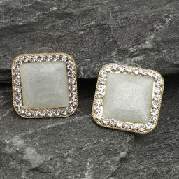 SOHI Gold-Plated Contemporary Stud Earrings-48