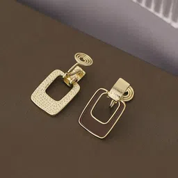 MYKI Gold-Plated Contemporary Drop Earrings-image-91