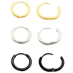 KARISHMA KREATIONS Set Of 3 Gold-Toned Circle Hoop Earrings-27