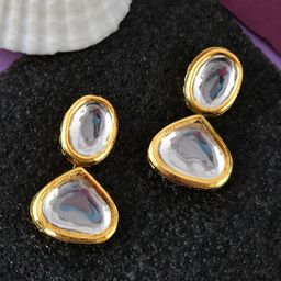 Silvermerc Designs Gold-Plated Contemporary Drop Earrings-11
