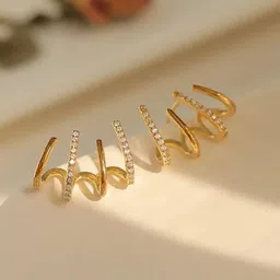 Celestique Gold-Plated Contemporary Studs-52