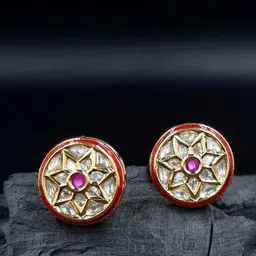 Anouk Maroon Gold-Plated Contemporary Studs-44