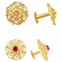 Vighnaharta Set Of 2 Gold-Plated Studs Earrings-60