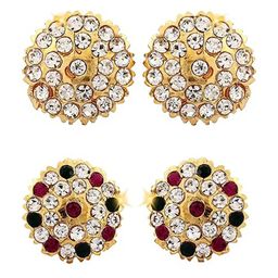 Vighnaharta Set Of 2 Gold-Plated Contemporary Studs-picture-13