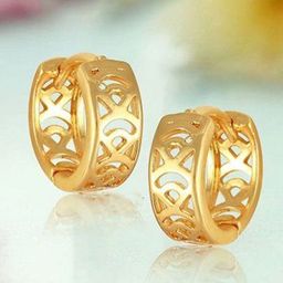 Vighnaharta Gold Plated Hoop Earrings-30
