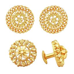Vighnaharta Set Of 2 Gold-Plated Studs Earrings-50