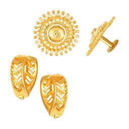 Vighnaharta Set Of 2 Gold Plated Studs-30