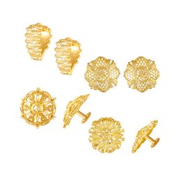 Vighnaharta Set of 4 Contemporary Shaped Hoop & Studs Earrings-34
