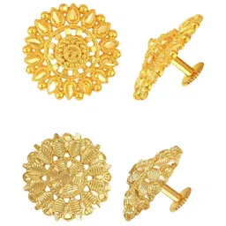 Vighnaharta Set Of 2 Gold-Plated Contemporary Studs Earrings-image-100