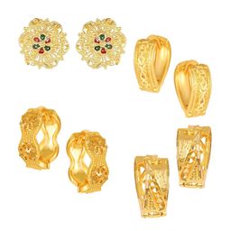 Vighnaharta Set of 4 Cubic Zirconia Studded Hoop & Studs Earrings-36