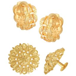 Vighnaharta Set Of 2 Gold Plated Contemporary Studs-picture-8