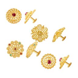 Vighnaharta Set Of 4 Gold Plated Cubic Zirconia Contemporary Studs-18