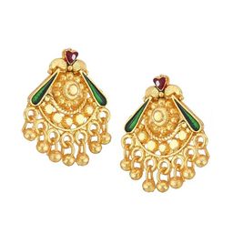 Vighnaharta Gold-Plated Contemporary Studs Earrings-51
