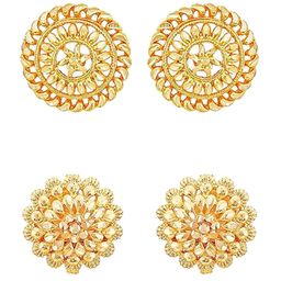 Vighnaharta Set Of 2 Gold Plated Studs-68