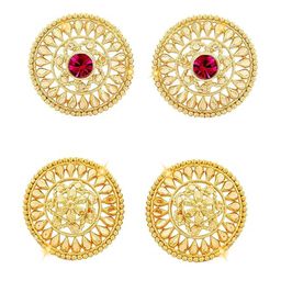 Vighnaharta Set Of 2 Gold-Plated Contemporary Studs-picture-15
