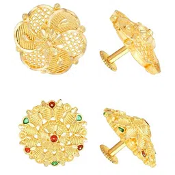 Vighnaharta Set Of 2 Gold-Plated Contemporary Studs Earrings-picture-16