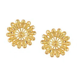 Vighnaharta Circular Shaped Gold-Plated Studs Earrings-image-68