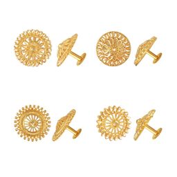 Vighnaharta Set Of 4 Gold-Plated Contemporary Studs Earrings-1