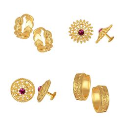 Vighnaharta Set Of 4 Gold-Plated Brass Cubic Zirconia Contemporary Studs Earrings-6