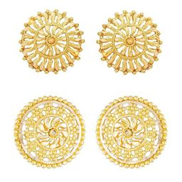 Vighnaharta Set Of 2 Gold Plated Cubic Zirconia Studs-35