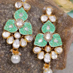 Crunchy Fashion Gold-Plated Contemporary Drop Earrings-image-65