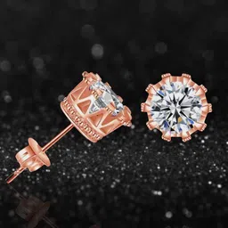 MYKI Rose Gold Plated Floral Stud Earrings-18