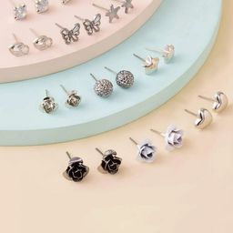 Jewels Galaxy Set Of 30 Silver Plated Contemporary Studs-image-82