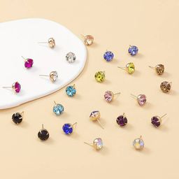 Jewels Galaxy Set of 12 Gold-Plated Classic Studs Earrings-40