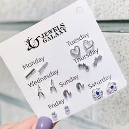 Jewels Galaxy Set Of 7 Contemporary Studs Earrings-image-84