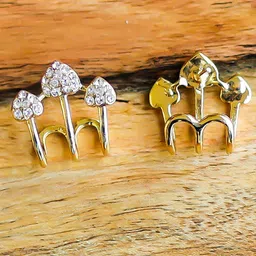 PolluxCraft Gold-Plated Zircon Stones Studded Contemporary Studs-image-37