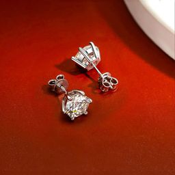 Yellow Chimes 925 Sterling Silver-Plated Artificial Stones-Studded Studs Earrings-picture-2