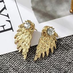 Pinapes Set Of 2 Feather Shaped Drop Earrings-17
