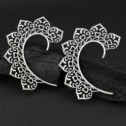 Adwitiya Collection Silver-Plated Classic Ear Cuff Earrings-picture-35