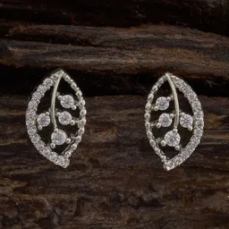 Kushal's Fashion Jewellery Rhodium-Plated Cubic Zirconia-Studded Classic Studs Earrings-picture-3