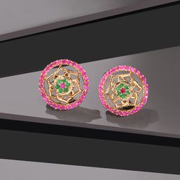 Fida Gold-Toned Spherical Studs Earrings-image-31