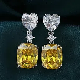 Jewels Galaxy Silver Plated AD Studded Heart Shaped Jhumkas Earrings-19