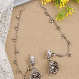 UNIVERSITY TRENDZ Peacock Shaped Jhumkas Earrings-image-73