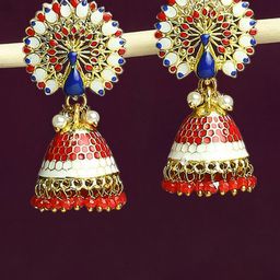 OOMPH Meenakari Dome Shaped Shaped Jhumkas-42