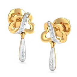 KUBERBOX 18KT Gold Diamond Serene Droplet Earrings -1.64 gm-image-60