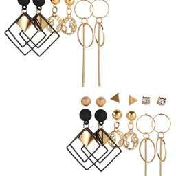 Vembley Gold Plated Set of 12 Studs Earrings-image-10